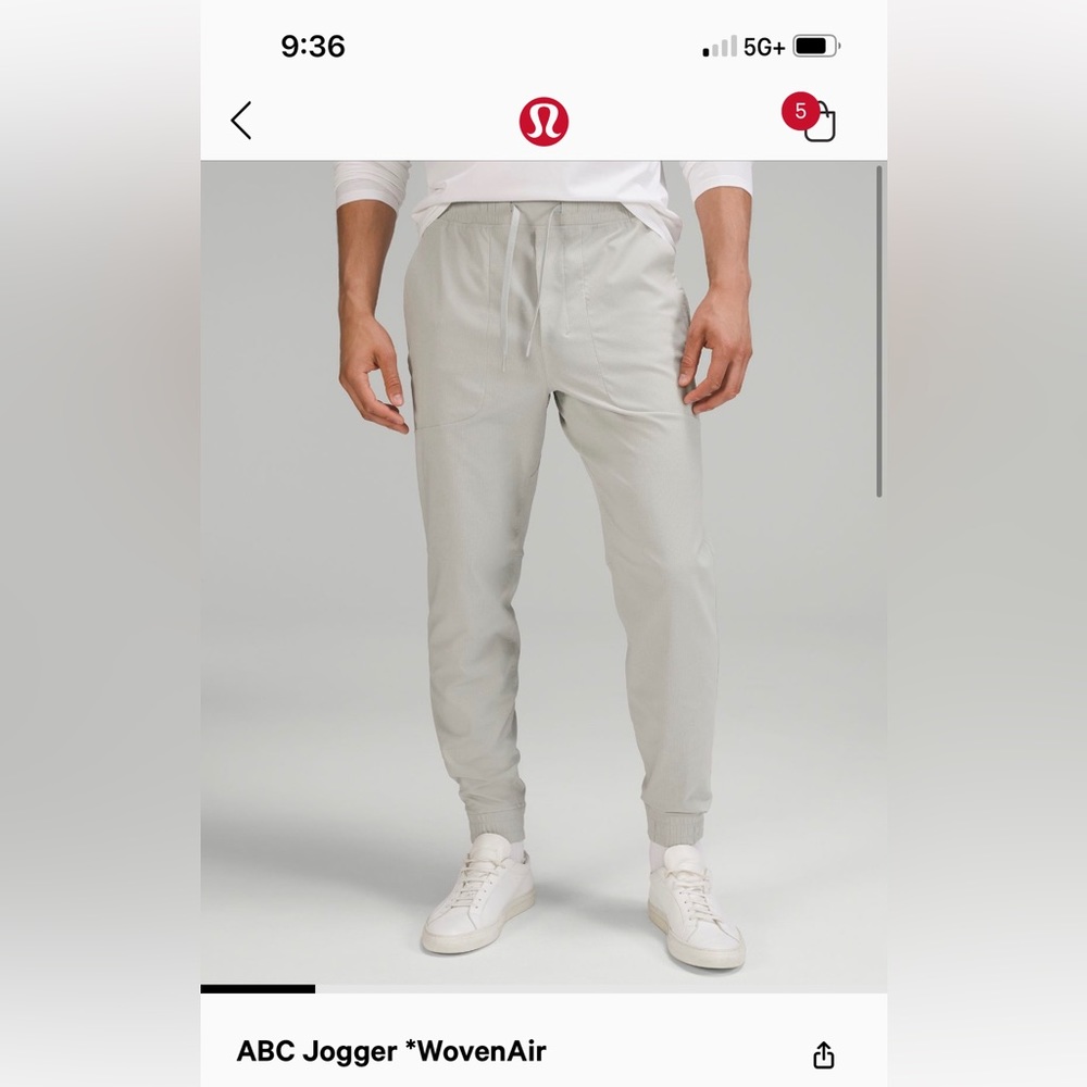 Lululemon men’s ABC joggers woven air